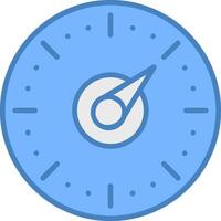 Timer Linie gefüllt Blau Symbol vektor