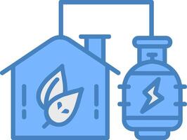 Biogas Energie Linie gefüllt Blau Symbol vektor