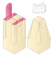 Box Verpackung gestanzte Vorlage Design. 3D-Modell vektor