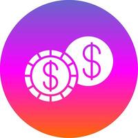 Dollar Glyphe Gradient Kreis Symbol Design vektor