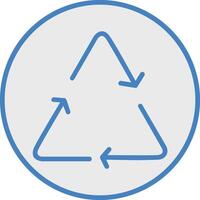 recyceln Linie gefüllt Blau Symbol vektor