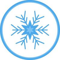 snöflinga platt cirkel ikon vektor