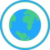 värld platt cirkel ikon vektor