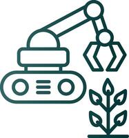 landwirtschaftlich Roboter Linie Gradient Symbol vektor