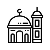 Symbol der islamischen Moschee im Linienstil. Vektorillustration aus der Religionssammlung vektor