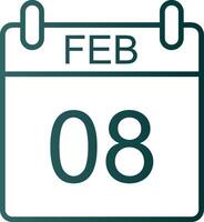 Februar Linie Gradient Symbol vektor