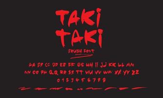 Taki Taki Alphabet Vektor, chinesischer Pinsel, Pro-Vektor vektor