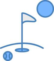 Golf Linie gefüllt Blau Symbol vektor