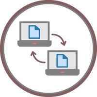 data delning platt cirkel ikon vektor