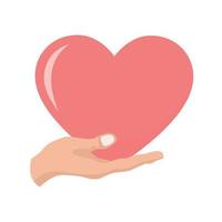 Herz-Valentinskarte in einer Hand vektor
