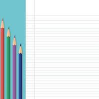 Schulstundenplankarte mit Hintergrundfarbstiften Thema vektor