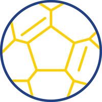 Fußball Linie zwei Farbe Symbol Design vektor