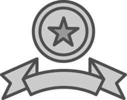 emblem linje fylld gråskale ikon design vektor