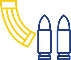 Munition Linie zwei Farbe Symbol Design vektor