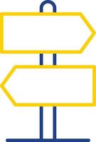 Straße Zeichen Linie zwei Farbe Symbol Design vektor
