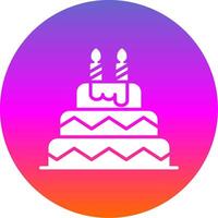 Geburtstag Kuchen Glyphe Gradient Kreis Symbol Design vektor