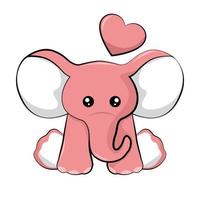 Elefantenbaby-Valentinskarte vektor
