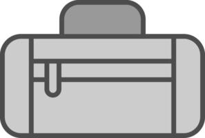 Duffle Tasche Linie gefüllt Graustufen Symbol Design vektor