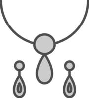 Schmuck Linie gefüllt Graustufen Symbol Design vektor