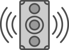 ljud högtalare linje fylld gråskale ikon design vektor