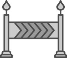 Barriere Linie gefüllt Graustufen Symbol Design vektor