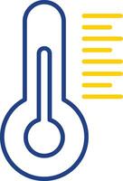 Thermometer Linie zwei Farbe Symbol Design vektor