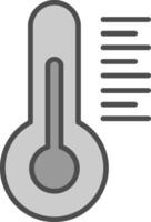 Thermometer Linie gefüllt Graustufen Symbol Design vektor