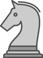 Schach Linie gefüllt Graustufen Symbol Design vektor