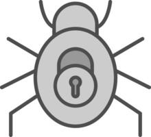 säkerhet insekt linje fylld gråskale ikon design vektor