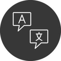 språk linje omvänd ikon design vektor