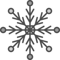 Schneeflocke Linie gefüllt Graustufen Symbol Design vektor