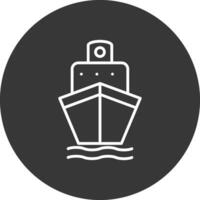 Boot Linie invertiert Symbol Design vektor