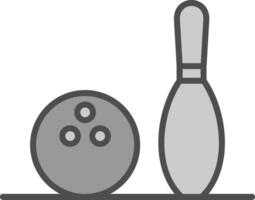 Bowling Linie gefüllt Graustufen Symbol Design vektor