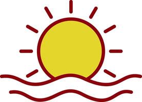 Sonnenaufgang Jahrgang Symbol Design vektor