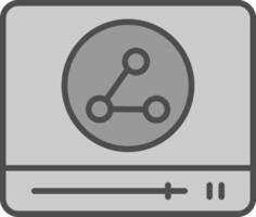 browser linje fylld gråskale ikon design vektor