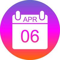 April Glyphe Gradient Kreis Symbol Design vektor