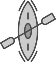 Kajak Linie gefüllt Graustufen Symbol Design vektor