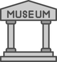 Museum Linie gefüllt Graustufen Symbol Design vektor