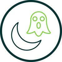 Halloween Mond Linie Kreis Symbol Design vektor
