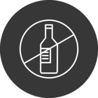 Nein Alkohol Linie invertiert Symbol Design vektor