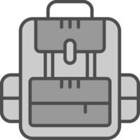 Rucksack Linie gefüllt Graustufen Symbol Design vektor