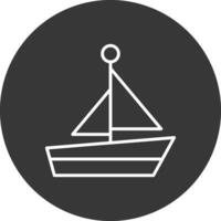 båt linje omvänd ikon design vektor