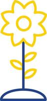 Blume Linie zwei Farbe Symbol Design vektor