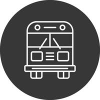 Schule Bus Linie invertiert Symbol Design vektor