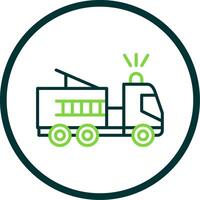 Feuer LKW Linie Kreis Symbol Design vektor