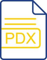 pdx Datei Format Linie zwei Farbe Symbol Design vektor
