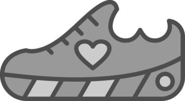 Schuhe Linie gefüllt Graustufen Symbol Design vektor