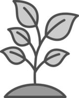 Pflanze Linie gefüllt Graustufen Symbol Design vektor