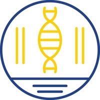 DNA Strand Linie zwei Farbe Symbol Design vektor