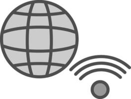 Internet Verbindung Linie gefüllt Graustufen Symbol Design vektor